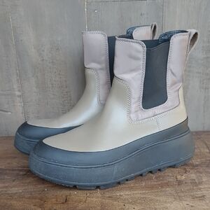 Fitflop F-Mode Chelsea Boot Women's sz 6 Minky Grey Water Resistant Platform